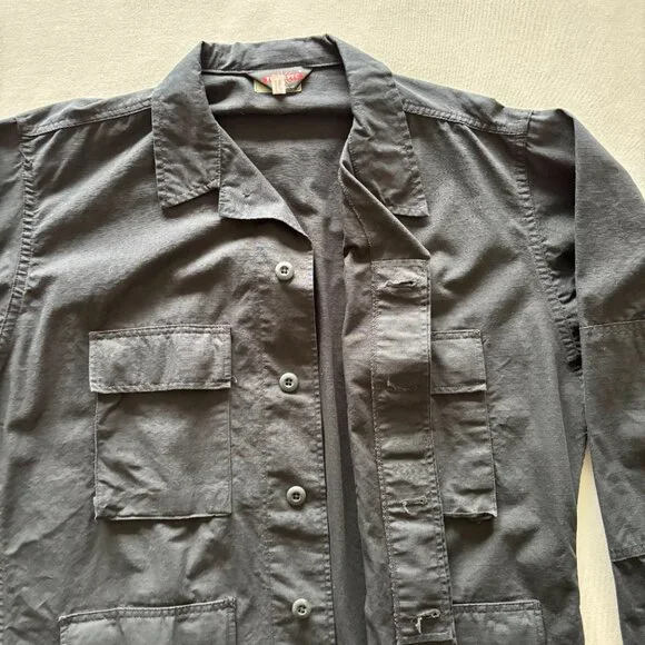 Vintage Men's Tru-Spec Black Tactical Utility Shirt Large Regular - Picture 3 of 14